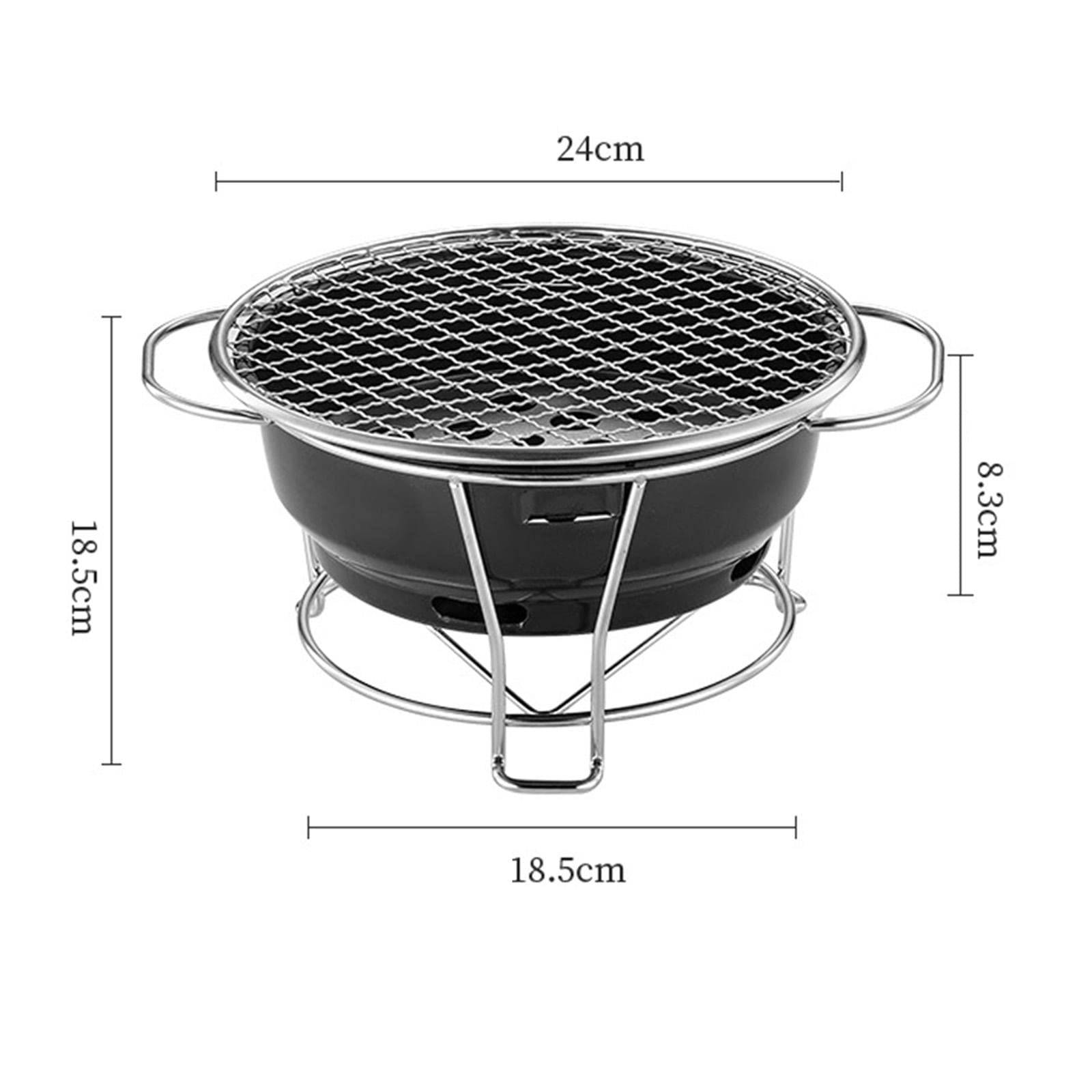 Korean Charcoal Grill Camping Grilling Meat Steak Household Portable BBQ Stove Cooking for Outdoor Backpacking Patio Picnic Travel, with Pot Rack Pan