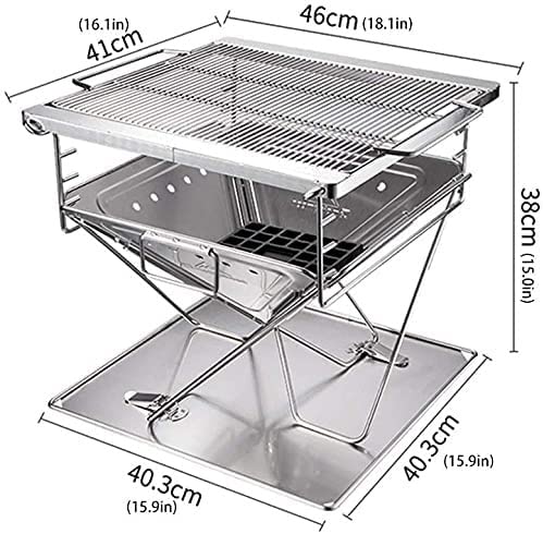 RMENST Charcoal Grill Portable Folding BBQ Grill Barbecue Desk Outdoor Stainless Steel BBQ for Picnic Garden Terrace Camping Travel