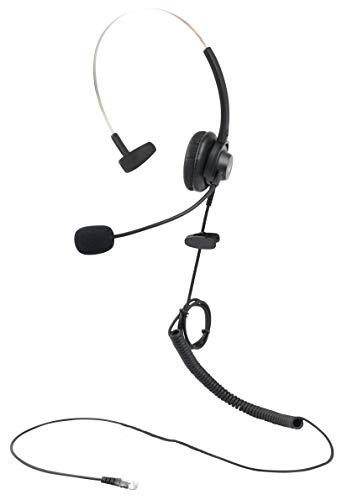 WirelessFinest Headset Headphone Hands-Free + Microphone Compatible for Only Avaya 9608 9608g 9620l A1608-i J139 J169 J179 IP VIOP Home Office Work Desktop Telephone Black