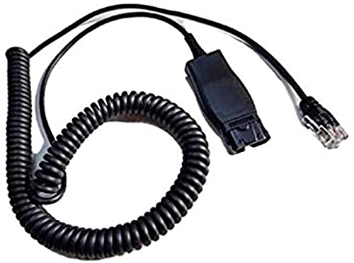 Headset Cable Compatible with Plantronics QD for Select Avaya Phones - J139, J169, J179, 1608,1616, 9610, 9620, 9620L, 9620C, 9630, 9630G, 9640, 9640G, 9650, 9670 (Basic Cable) | Adapter Cable HIS-1