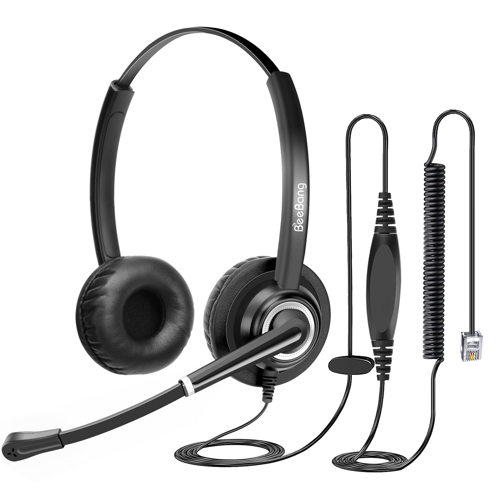 Beebang Phone Headset with Microphone Noise Canceling for Office Call Center Landline, RJ9 Telephone Headset for Avaya IP Phone J139, J169, J179, 1608, 1616, 9610, 9620C, 9630, 9640, 9650, 9670