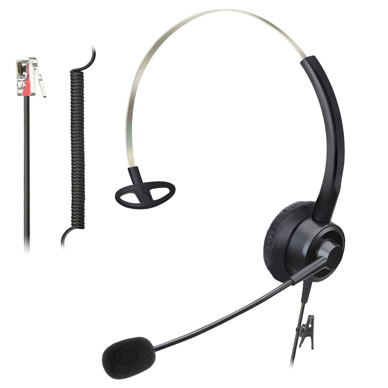 RJ9 Telephone Headsets with Microphone Noise Cancelling, Corded Office Phone Headsets Compatible with Yealink T27G T29G T40G T41P T41S T42S T46S T48S T53W T55A Avaya 9608 9611 9630 J169 J179