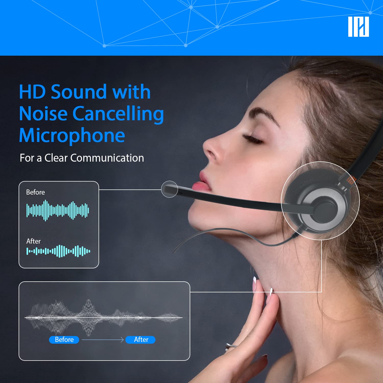 IPD IPH-160 Phone Headset with Noise Cancelling Microphone for Office and Call Center-Compatible with Avaya 1608 1616 9601 9608 9611 9611G 9620 9621 9630 9631 9640 9641 9650 9670 J139 J159 J169 J179