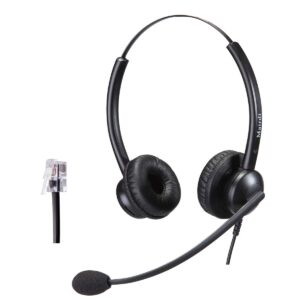 mairdi telephone headset with noise cancelling microphone & his cable for avaya ip 1608 1616 9601 9608 9611 9611g 9620 9621 9630 9631 9640 9641 9650 9670 j139