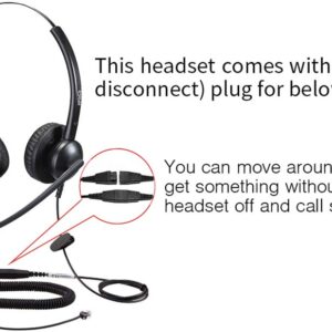 MAIRDI Telephone Headset with Noise Cancelling Microphone & HIS Cable for Avaya IP 1608 1616 9601 9608 9611 9611G 9620 9621 9630 9631 9640 9641 9650 9670 J139