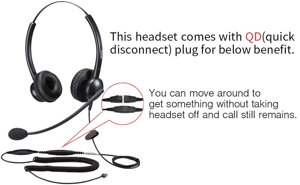 MAIRDI Telephone Headset with Noise Cancelling Microphone & HIS Cable for Avaya IP 1608 1616 9601 9608 9611 9611G 9620 9621 9630 9631 9640 9641 9650 9670 J139