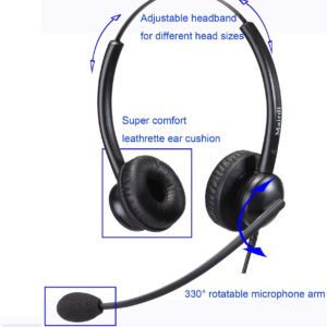 MAIRDI Telephone Headset with Noise Cancelling Microphone & HIS Cable for Avaya IP 1608 1616 9601 9608 9611 9611G 9620 9621 9630 9631 9640 9641 9650 9670 J139