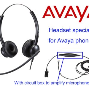 MAIRDI Telephone Headset with Noise Cancelling Microphone & HIS Cable for Avaya IP 1608 1616 9601 9608 9611 9611G 9620 9621 9630 9631 9640 9641 9650 9670 J139