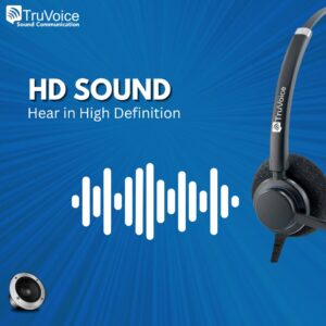 TruVoice HD-100 Professional Wired Headset with Noise Canceling Microphone & HD Speakers - includes Amplified Adapter Cable Compatible with Avaya 16xx, 96xx and J Series Desk Phones