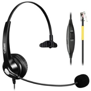 Callez RJ9 Phone Headset Office Telephone Headset with Microphone Noise Cancelling for Yealink T23G T33G T40G T46G T46S T48S T46U T48U T53W T57W Grandstream GXP2135 GXP2160 GXP2170 Avaya Panasonic