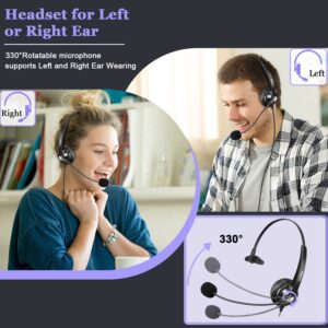 Callez RJ9 Phone Headset Office Telephone Headset with Microphone Noise Cancelling for Yealink T23G T33G T40G T46G T46S T48S T46U T48U T53W T57W Grandstream GXP2135 GXP2160 GXP2170 Avaya Panasonic