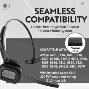 INNOTALK Wireless Remote Answering Headset Compatible with Avaya 9608, 9610, 9611, 9620, 9621, 9630, 9640, 9641, 9650, 9670