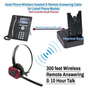 INNOTALK Wireless Remote Answering Headset Compatible with Avaya 9608, 9610, 9611, 9620, 9621, 9630, 9640, 9641, 9650, 9670