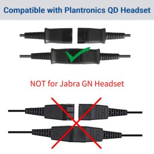 U10P-S Adapter RJ9 to QD HIS Cable for Plantronics Quick Disconnect Headsets Coil Cord Compatible with Yealink T20P T21P T26P T23G T46G T48G T42S T46S Avaya 1608 9608 9611 Panasonic Snom Desk Phones