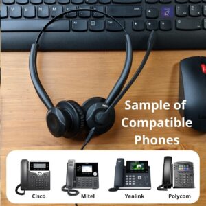 XS 825 Headset Bundle for Training, Coaching, Monitoring, Supervising, Onboarding - Compatible Deskphones Include Avaya, Yealink, Polycom, Cisco, Mitel, Nortel, Toshiba (Stereo, Advanced Bundle)