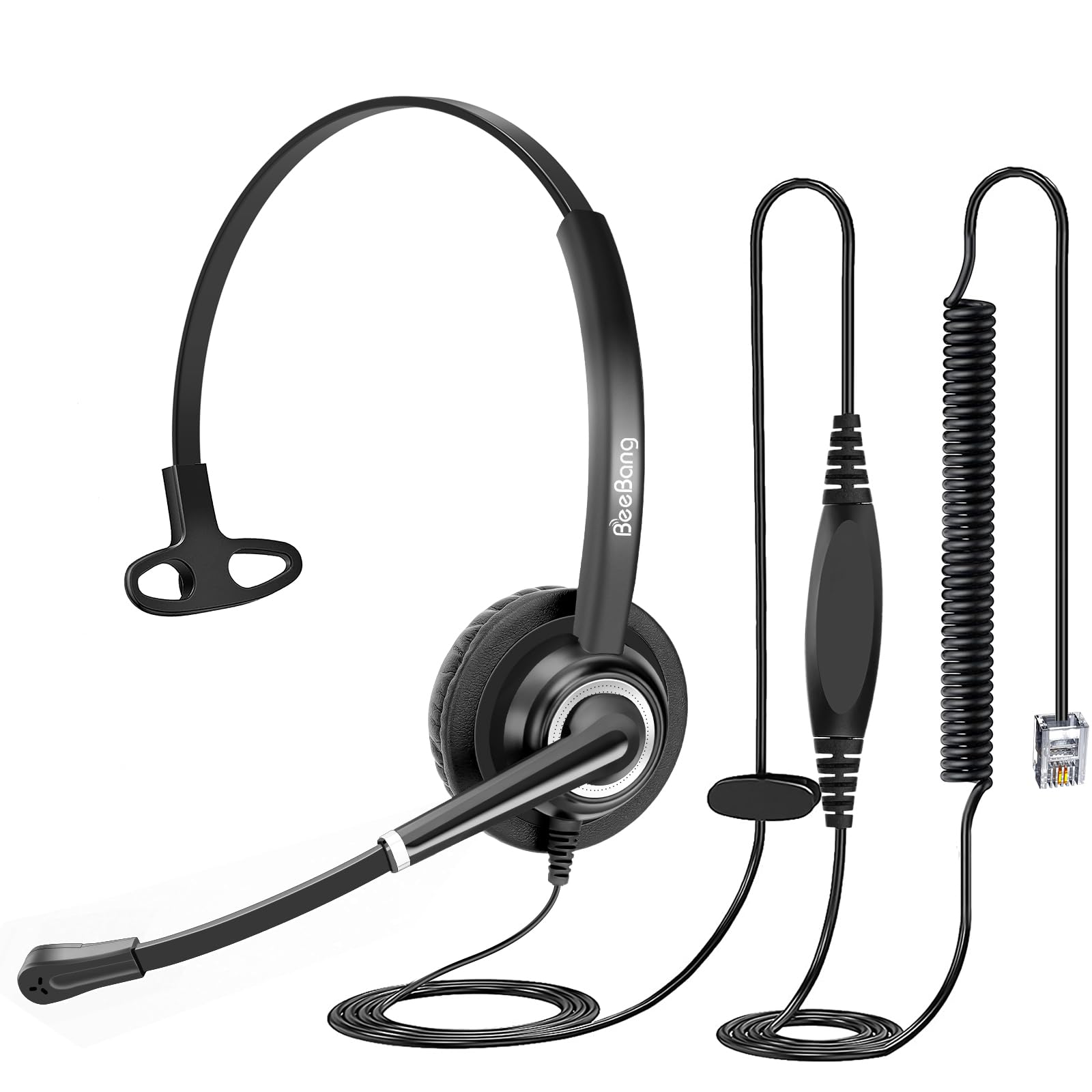 Beebang Telephone Headset with Microphone Noise Canceling for Office Call Center Landline, RJ9 Headset Work for Avaya IP Phone J139, J169, J179, 1608, 1616, 9610, 9620, 9620C, 9630, 9640, 9650, 9670