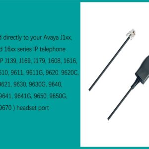 Avaya Headset HD Voice with HIS Adapter Compatible with Avaya 1600, 9600, J100 Series IP Phones Model, Plus 3.5mm Adapter (Monaural)