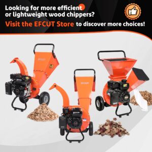 EFCUT Wood Chipper Shredder Mulcher Heavy Duty 7HP Gas Powered 3 in 1 Multi-Function 3" Inch Max Wood Diameter Capacity