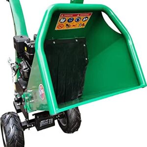 APWC460E Electric Start, Woodchipper Mulcher 16HP JD Engine 460cc Gas Powered Chipper Shredder 2000 RPM Double Edge Blades 6" Feed