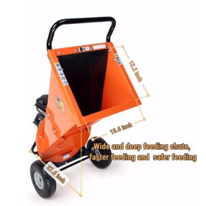 EFCUT C30 Wood Chipper Shredder Mulcher 7 HP 212cc Heavy Duty Rotor Engine Gas Powered 3 inch Max Wood Diameter Capacity 20:1 Reduction Ratio