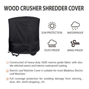 Aaaspark Waterproof Heavy-Duty Wood Chipper Shredder Mulcher Cover for Wood Chipper Shredder Mulcher and Leaf Mulcher(33"x45"),Black