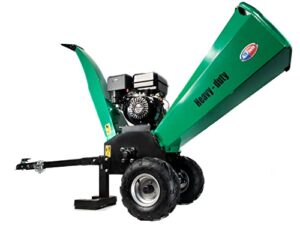 all power apwc420 woodchipper mulcher 15hp jd engine 420cc gas powered chipper shredder 2000 rpm double edge blades 6" feed