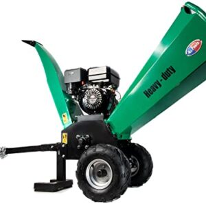 All Power APWC420 Woodchipper Mulcher 15HP JD Engine 420cc Gas Powered Chipper Shredder 2000 RPM Double Edge Blades 6" Feed