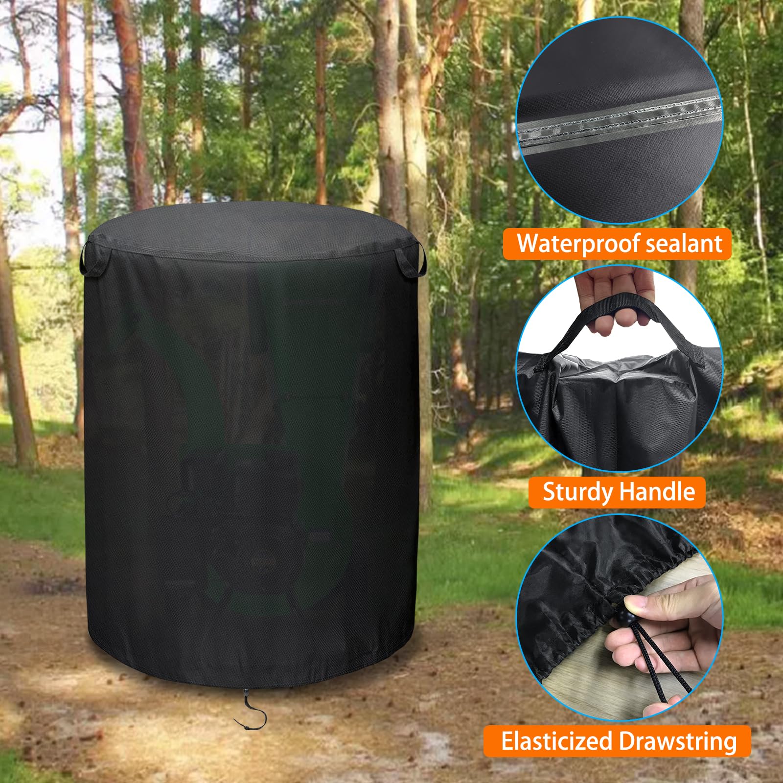 STARTWO Wood Chipper Cover，Heavy Duty Wood Chipper Shredder, Waterproof Mulcher Covers,Professional outdoor design 24/7 protection 400D Oxford Cloth(33x43 inches-Black)