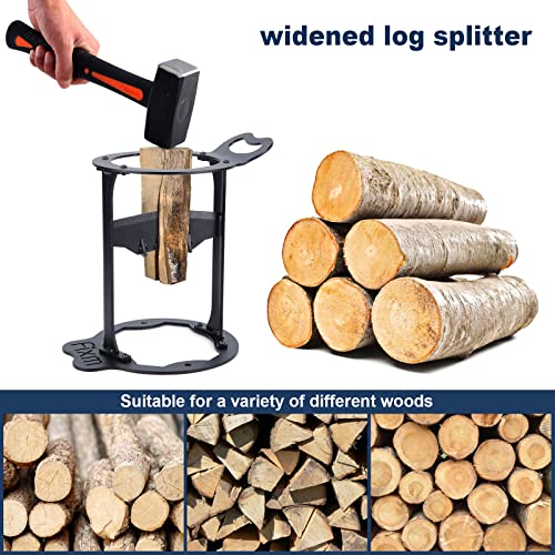 Fixm Wood Splitter with Gloves, Wood Cracker Manual Log Splitter Tool, Sturdy Firewood Cutter for Camping, Barbecue and Picnic