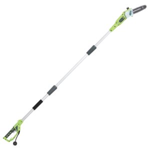 greenworks 20192 8.5-inch 6.5 amp electric corded pole saw, green