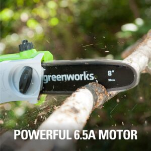 Greenworks 20192 8.5-Inch 6.5 Amp Electric Corded pole saw, Green