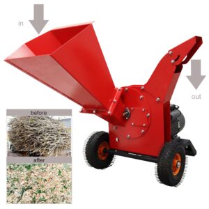 TECHTONGDA Electric Wood Chipper Shredder Mulcher Branch Crusher for Corn Straw Grass Fruit Trees Hand Pushed Multifunctional Garden 220V