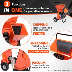 EFCUT C30 LITE Wood Chipper 15:1 Reduction Ratio 3-in-1 Multi-Function Wood Chipper [Bundle Deal]