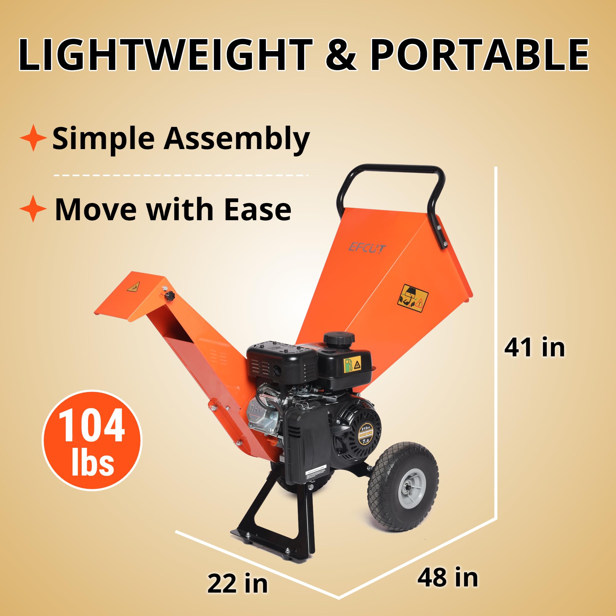 EFCUT C30 Mini Wood Chipper 18:1 Reduction Ratio R0 Wood Chipper Cutting Roller Design [Bundle Deal]