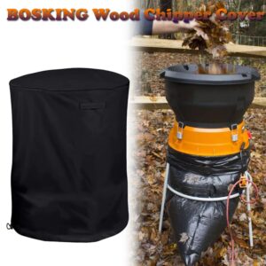 BOSKING Universal Wood Chipper Shredder Mulcher Cover Waterproof Dustproof Electric Leaf Mulcher Cover Black Wood Chipper Protective Cover