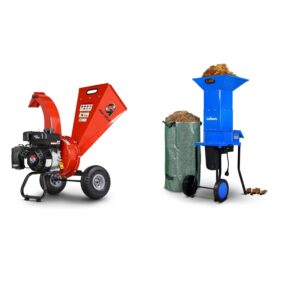 G GreatCircleUSA Mini Wood Chipper Shredder Mulcher & Landworks Leaf Mulcher Shredder Electric [Bundle Deal]