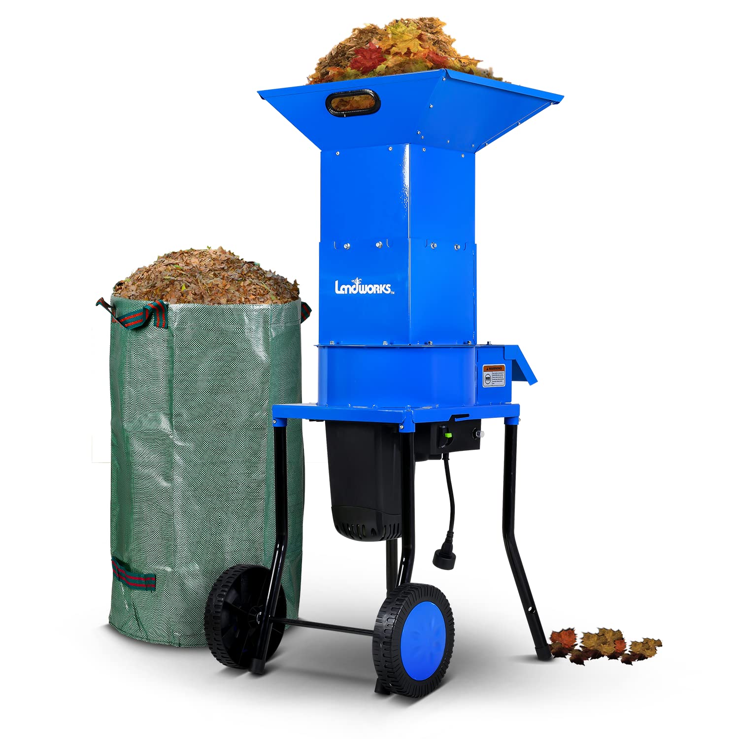 G GreatCircleUSA Mini Wood Chipper Shredder Mulcher & Landworks Leaf Mulcher Shredder Electric [Bundle Deal]