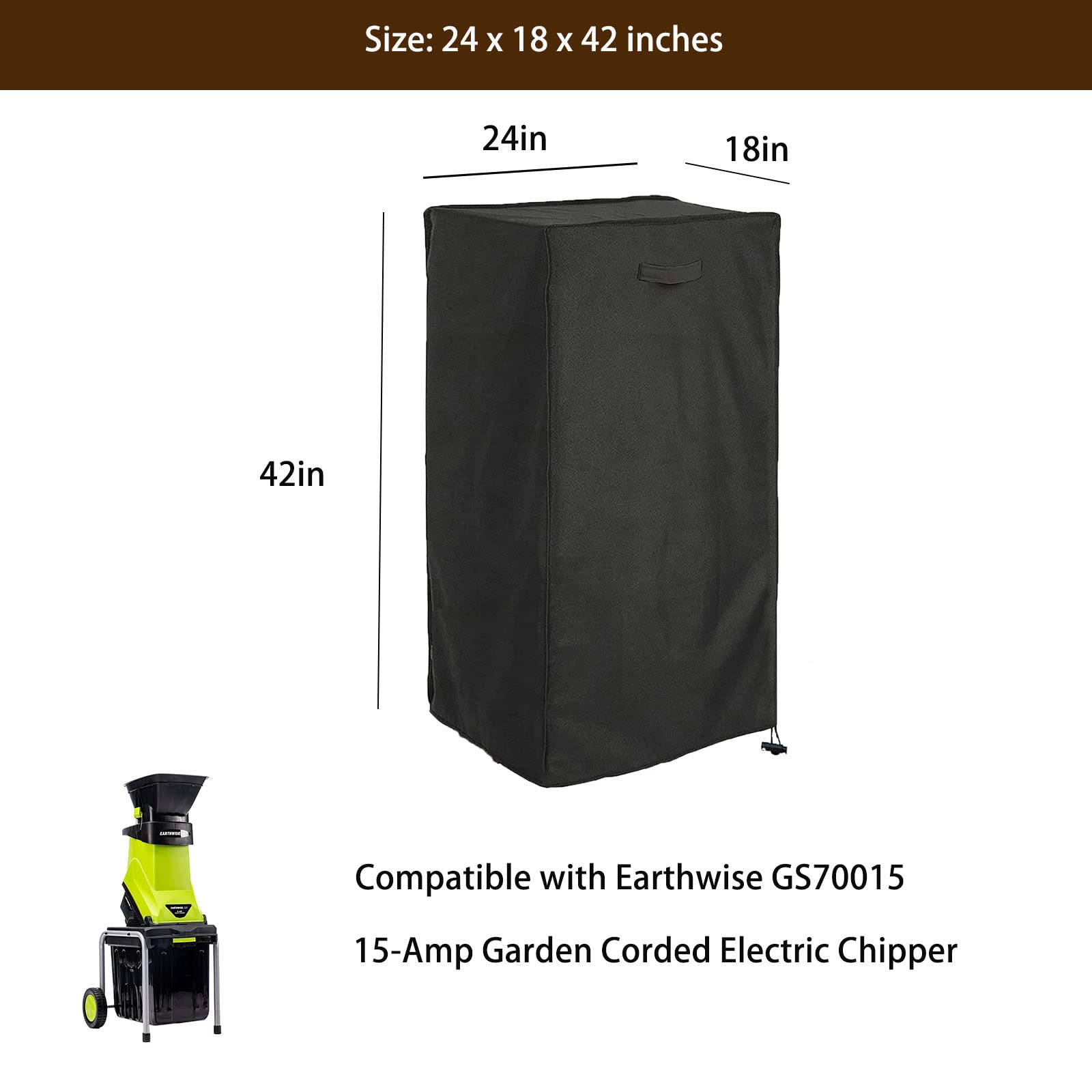 Wood Chippers Shredders Mulchers Cover,Electric Wood Chipper Cover for Gs70015 15-Amp Garden Corded Electric Chipper,Waterproof, Dust-Proof, Sun Protection Cover