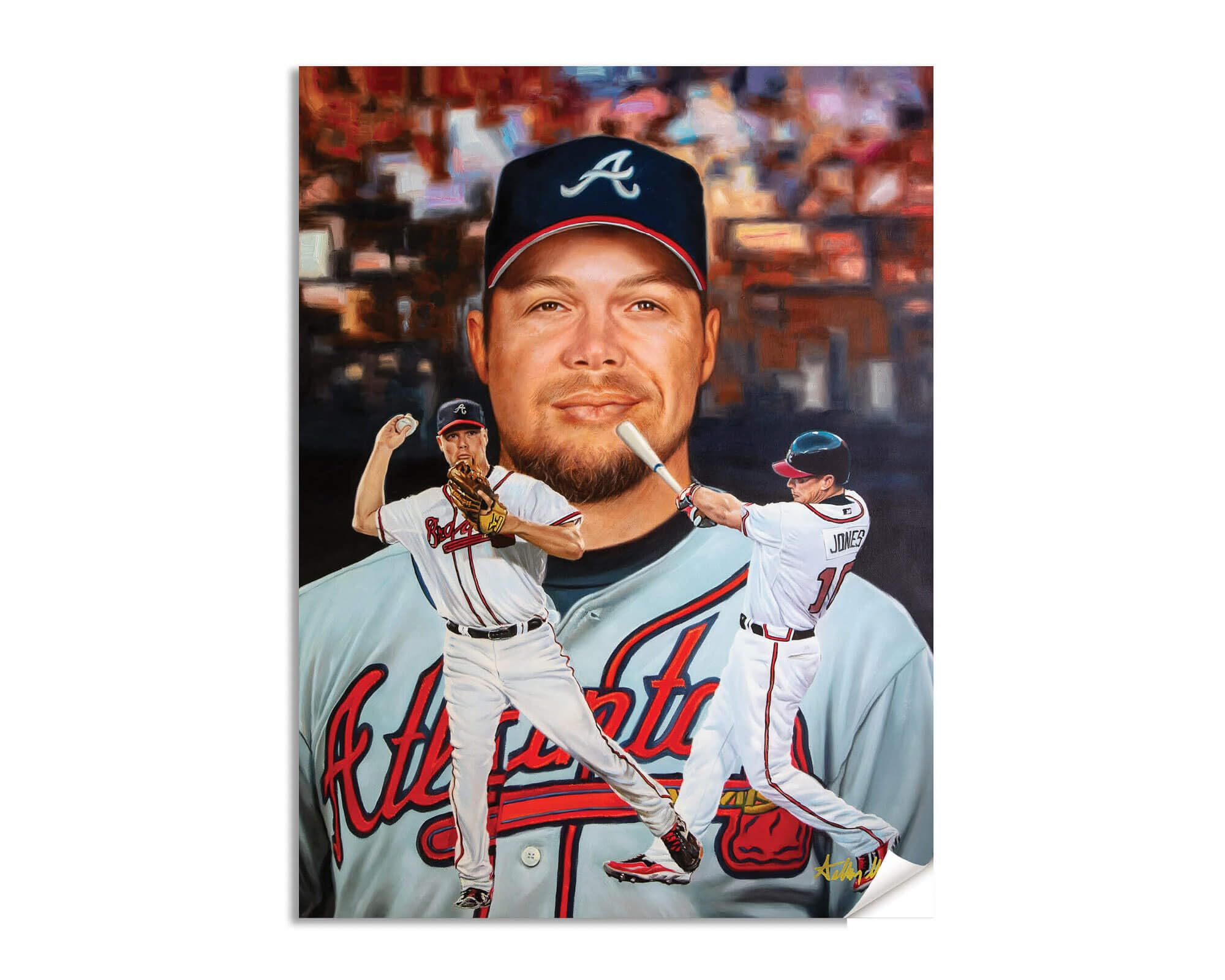 Atlanta Braves 3rd Base Chipper Jones MLB Baseball Player HOF Hall of Fame Art Print 1AM3 CHOICES 8x10-40x50