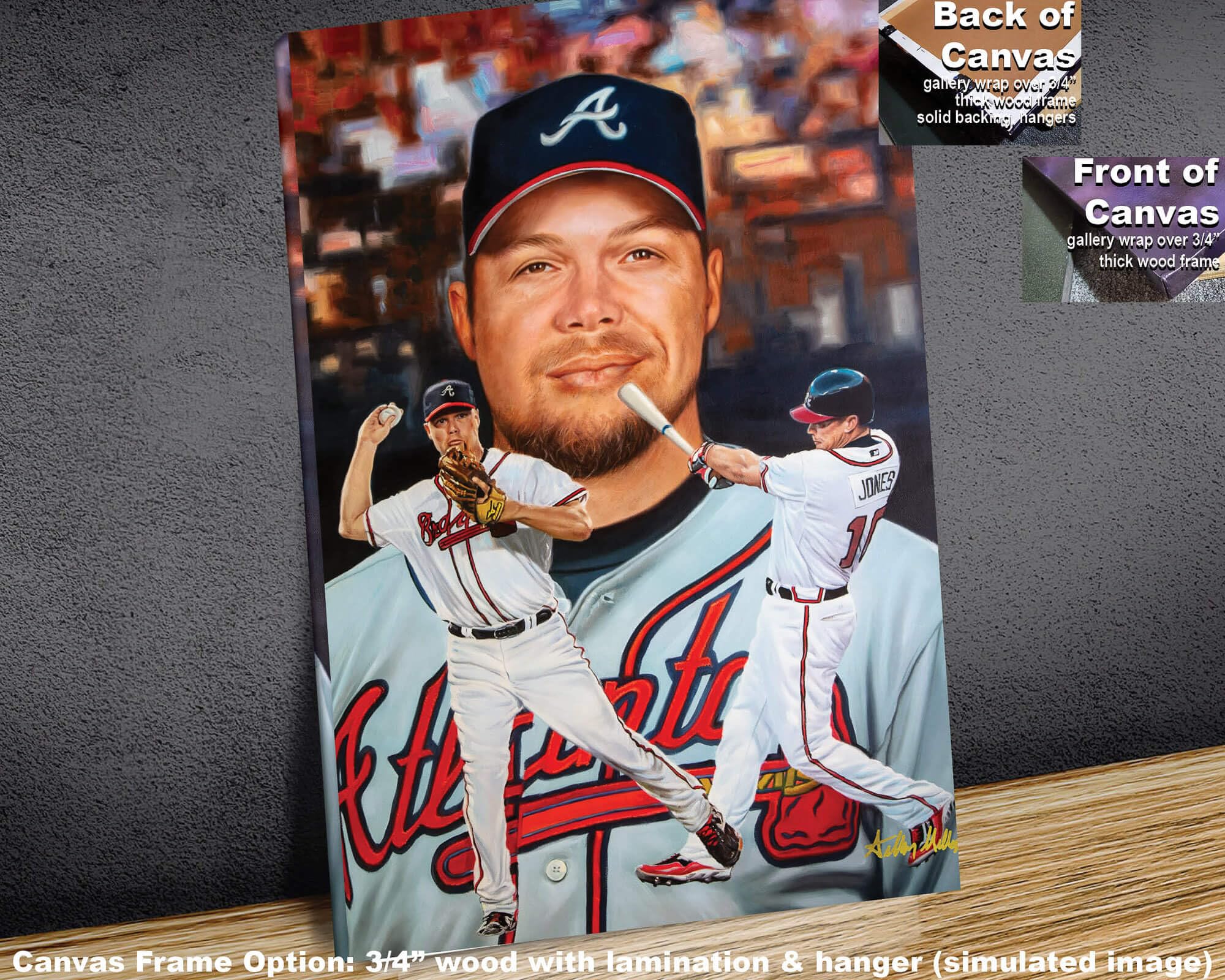 Atlanta Braves 3rd Base Chipper Jones MLB Baseball Player HOF Hall of Fame Art Print 1AM3 CHOICES 8x10-40x50