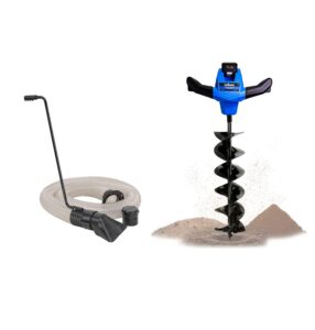 g wood chipper shredder mulcher leaf vacuum kit & landworks earth auger power head steel 6" inch x 30" inch bit