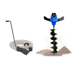 G Wood Chipper Shredder Mulcher Leaf Vacuum Kit & Landworks Earth Auger Power Head Steel 6" Inch x 30" Inch Bit