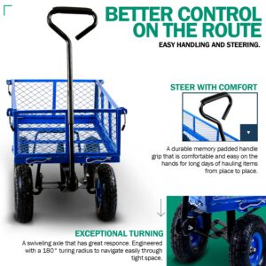 G Wood Chipper Shredder Mulcher Leaf Vacuum Kit & Landworks Lawn & Garden Utility Cart/Beach Wagon