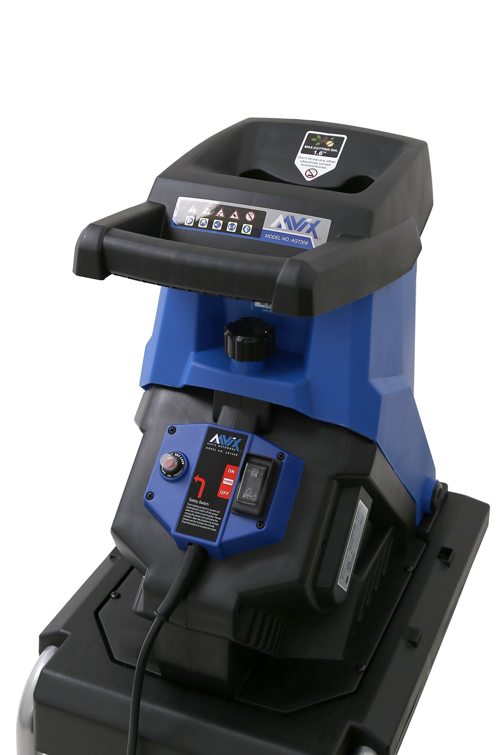 AAVIX AGT308 Electric Chipper & Shredder, Blue