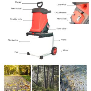 Yrainy Electric Wood Chipper Shredder, 2500W Garden Branch Crushers, High Power Crusher, Electric Tree Branch Crusher, Garden Tool