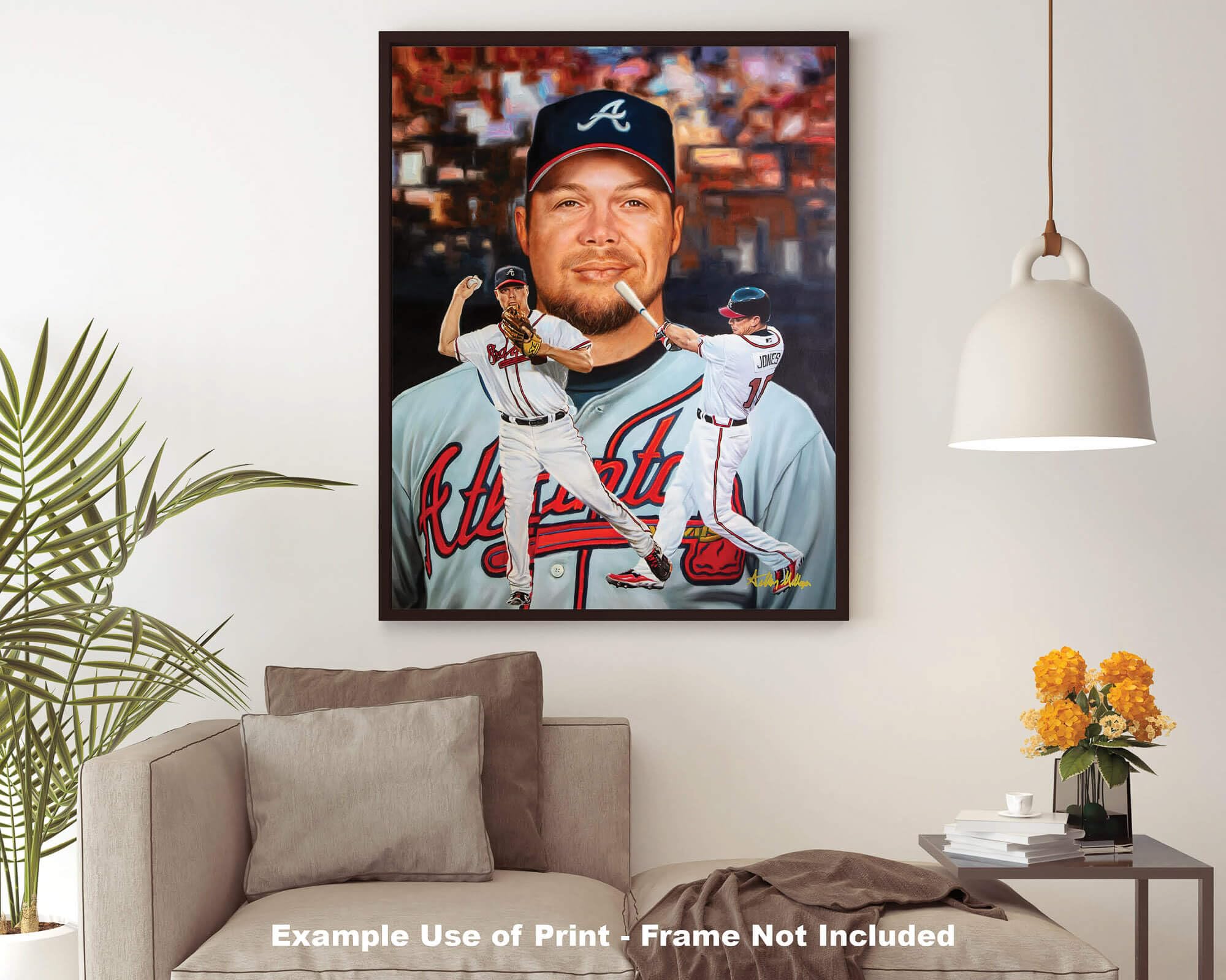 Atlanta Braves 3rd Base Chipper Jones MLB Baseball Player HOF Hall of Fame Art Print 1AM3 on 40x50 polyester canvas