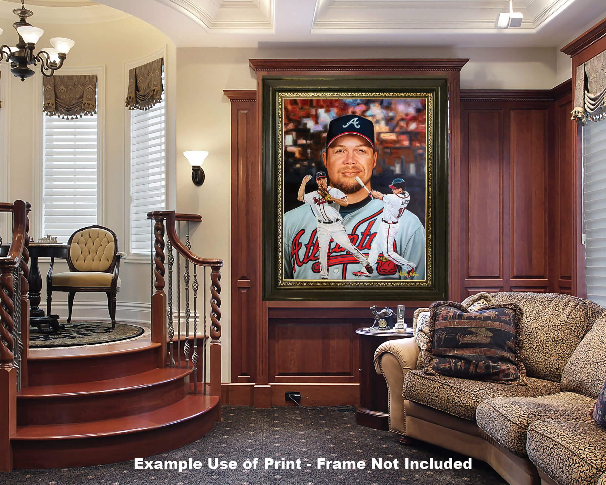 Atlanta Braves 3rd Base Chipper Jones MLB Baseball Player HOF Hall of Fame Art Print 1AM3 on 40x50 polyester canvas