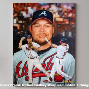 Atlanta Braves 3rd Base Chipper Jones MLB Baseball Player HOF Hall of Fame Art Print 1AM3 on 31x40 Polyester Canvas