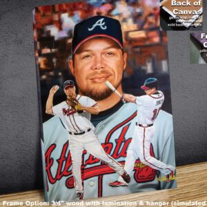 Atlanta Braves 3rd Base Chipper Jones MLB Baseball Player HOF Hall of Fame Art Print 1AM3 on 31x40 Polyester Canvas