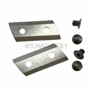 2 Sets Garden Shredder Chipper Blades (4pcs) + Screws (8pcs) Wood Chipper Knives for Wood Chipper Machine Replacement Part Hole Pitch: 35mm